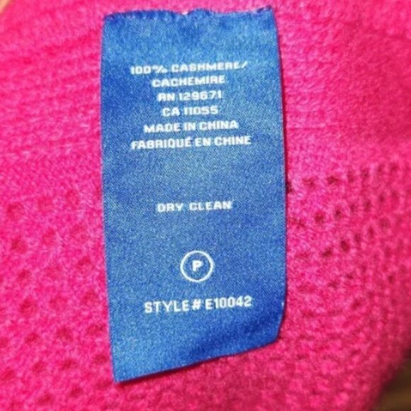 NO NAME pink open-knit cashmere short sleeve dropped shoulder sweater L - Picture 3 of 8